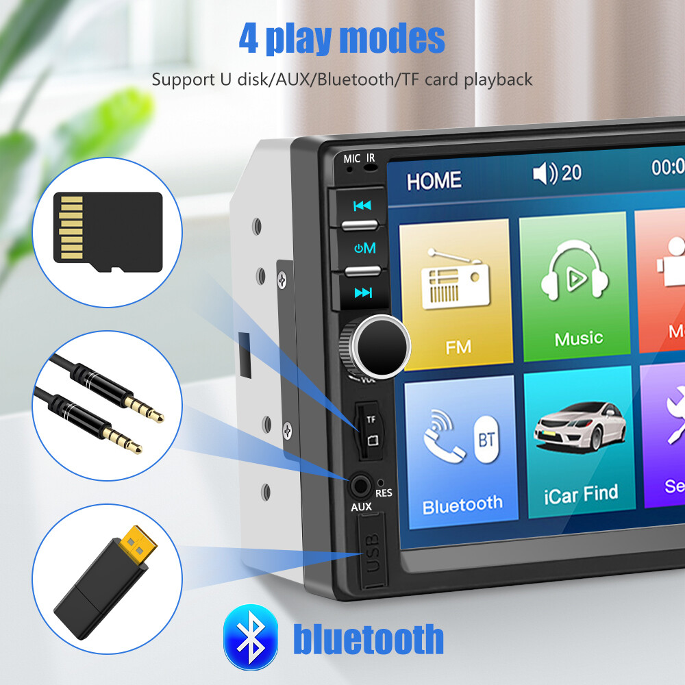 7″ For Apple Carplay Android Car Stereo Radio MP5 Player Double 2DIN Bluetooth