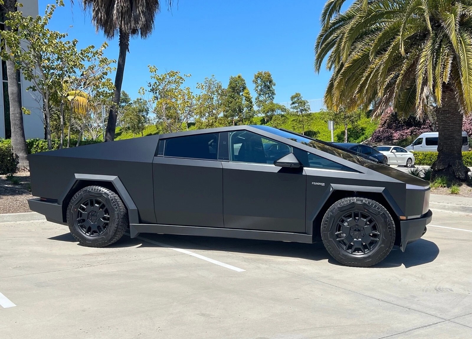Tesla Cybertruck PreCut Paint Protection PET Vinyl Wrap Color Change Satin Black