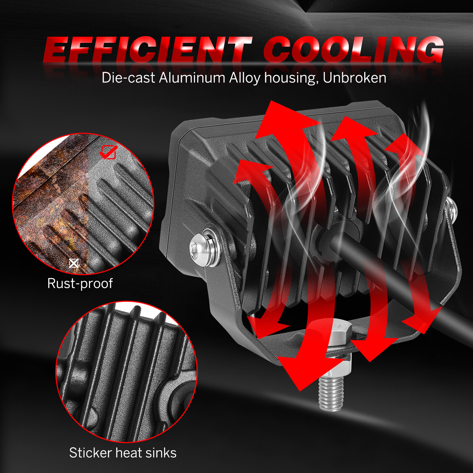 2X 3″ 40W PRO LED Cube Work Light Bar Combo Pods OffRoad Driving 4WD ATV+ Wiring