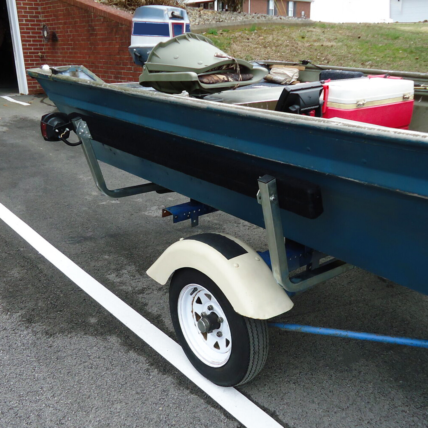 5′ Adjustable Boat Trailer Guide Bunk Board Bunkboard Guide-On Rails Zinc-Plated