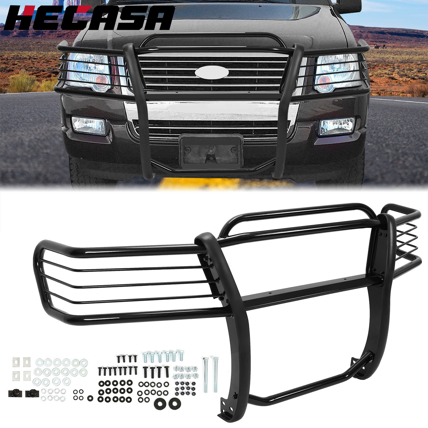 For 2006-2010 Ford Explorer Black Bumper Grille Brush Guard 4DR Powder coated