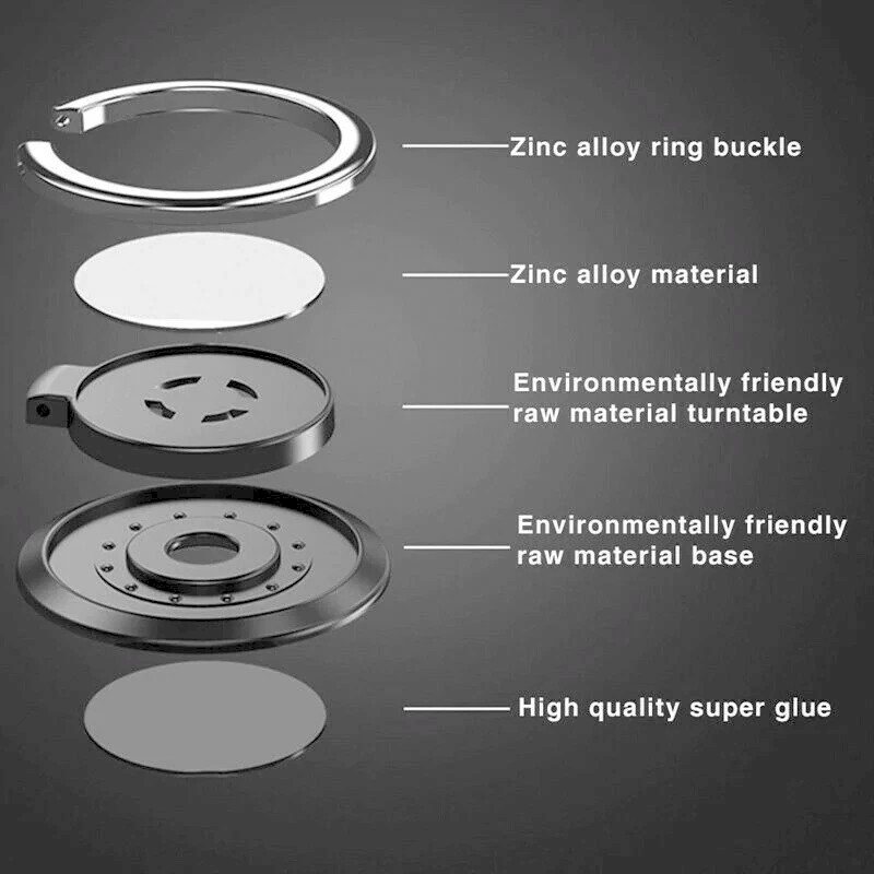 Finger Ring Holder Stand Grip 360° Rotating For Cell Phone Car Magnetic Mount 1X