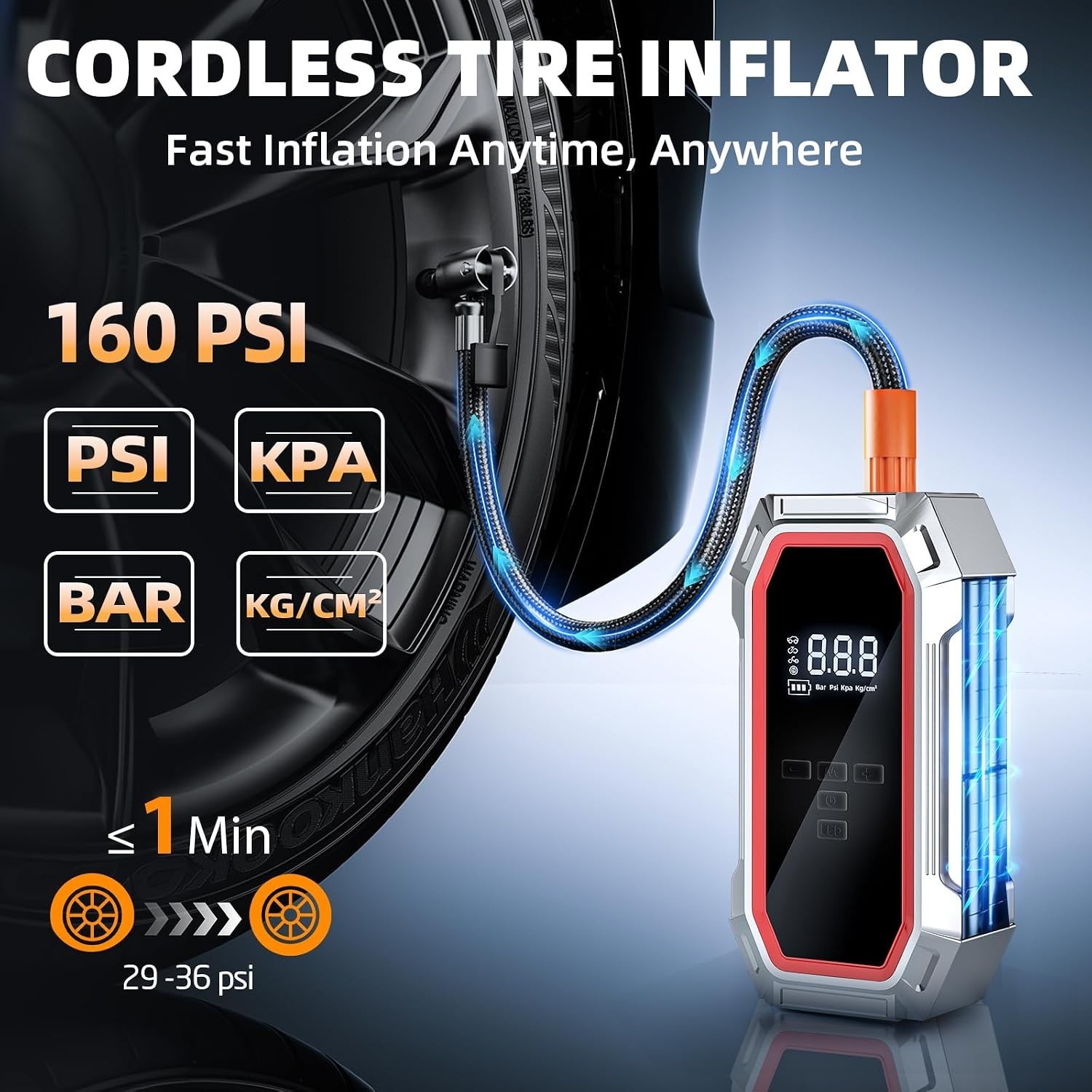 WOLFBOX Jump Starter with Air Compressor, 5000A Portable Car Battery Booster