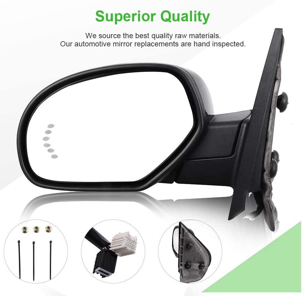 Power Fold Memory Heated Puddle light Arrow Signal Mirrors For 07-14 Chevy GMC