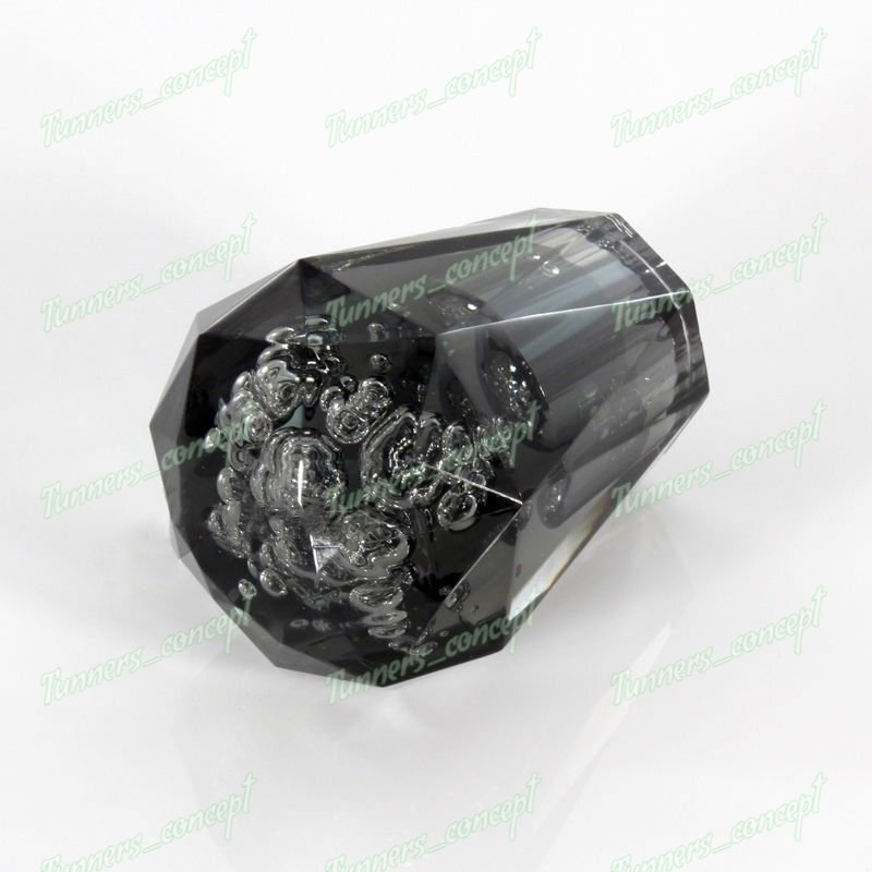 Black VIP Style 60mm Manual MT Diamond Crystal Bubble Shifter Knob Universal