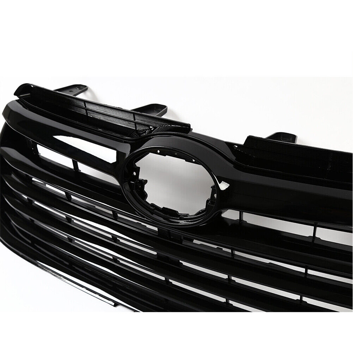 For 2014 2015 2016 Toyota Highlander Gloss Black Front Bumper Upper Grill Grille
