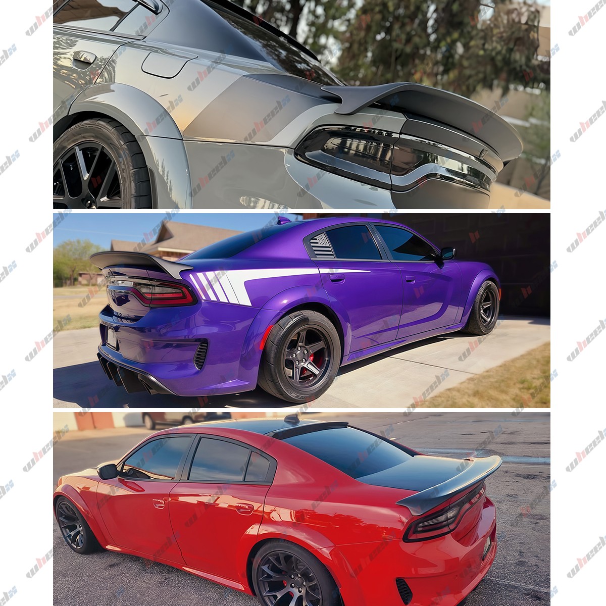 Matt Black Redeye Style Highkick Rear Trunk Spoiler Wing For 15-23 Dodge Charger