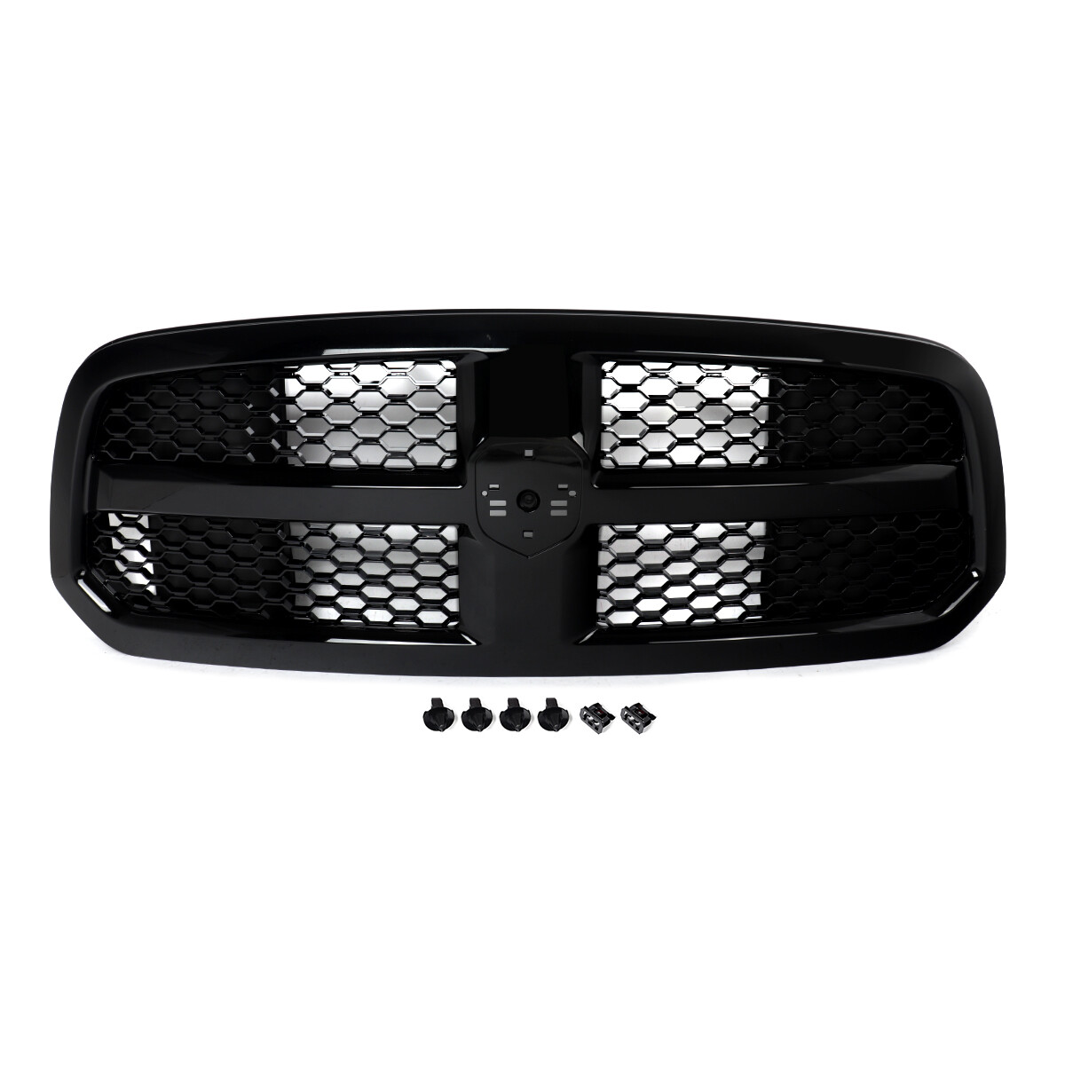 Gloss Black Grill Honeycomb Front Bumper Grille For Dodge Ram 1500 2013-2018 New