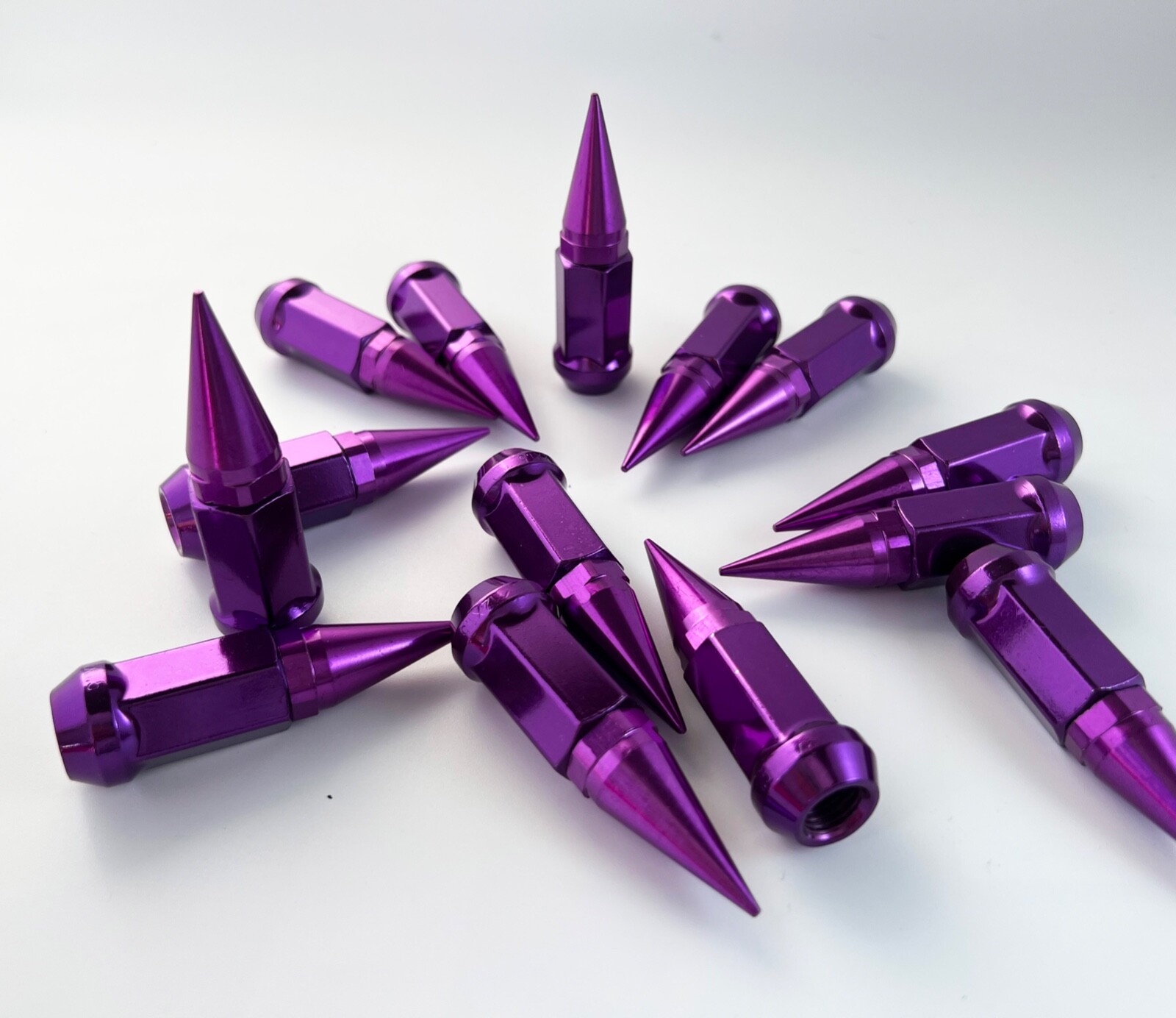 20Pc Purple 3.18” Spike Lug Nuts 1/2-20 Bulge Acorn For Jeep 5×4.5 5×5 5×5.5