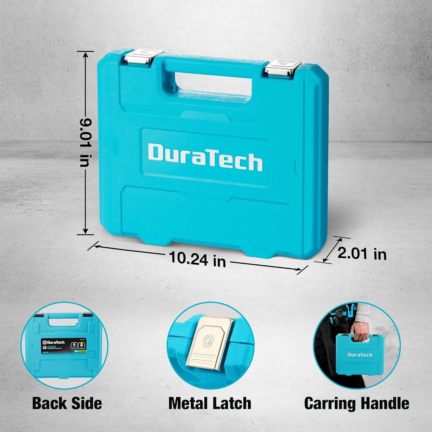DURATECH 13PC 1/2″ Impact Swivel Socket Set Shallow Wobble Socket 10-24mm Metric
