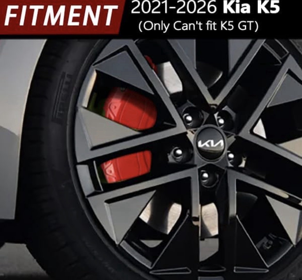 AOOA Brake Caliper Covers 2021-2026 Kia K5 GT Line/Lx/Ex/LXS Aluminum Alloy Red