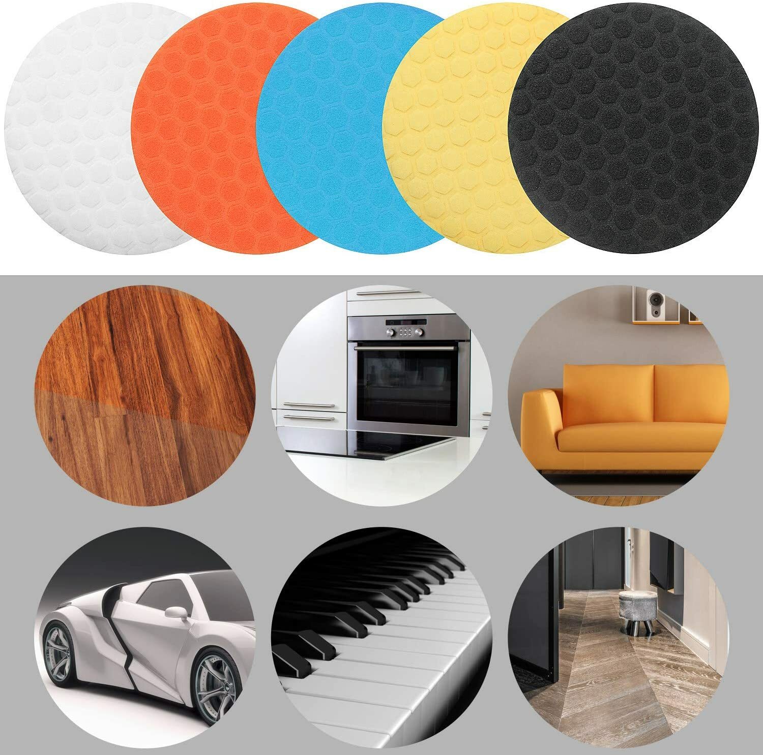 5*PCS 6inch Buffing Sponge Polishing Pad Kit Waxing For Car Polisher