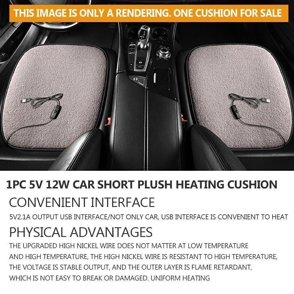 Single Car Heated Cushion Heating Warm Cushion Short Plush Pad Square Mat Pad