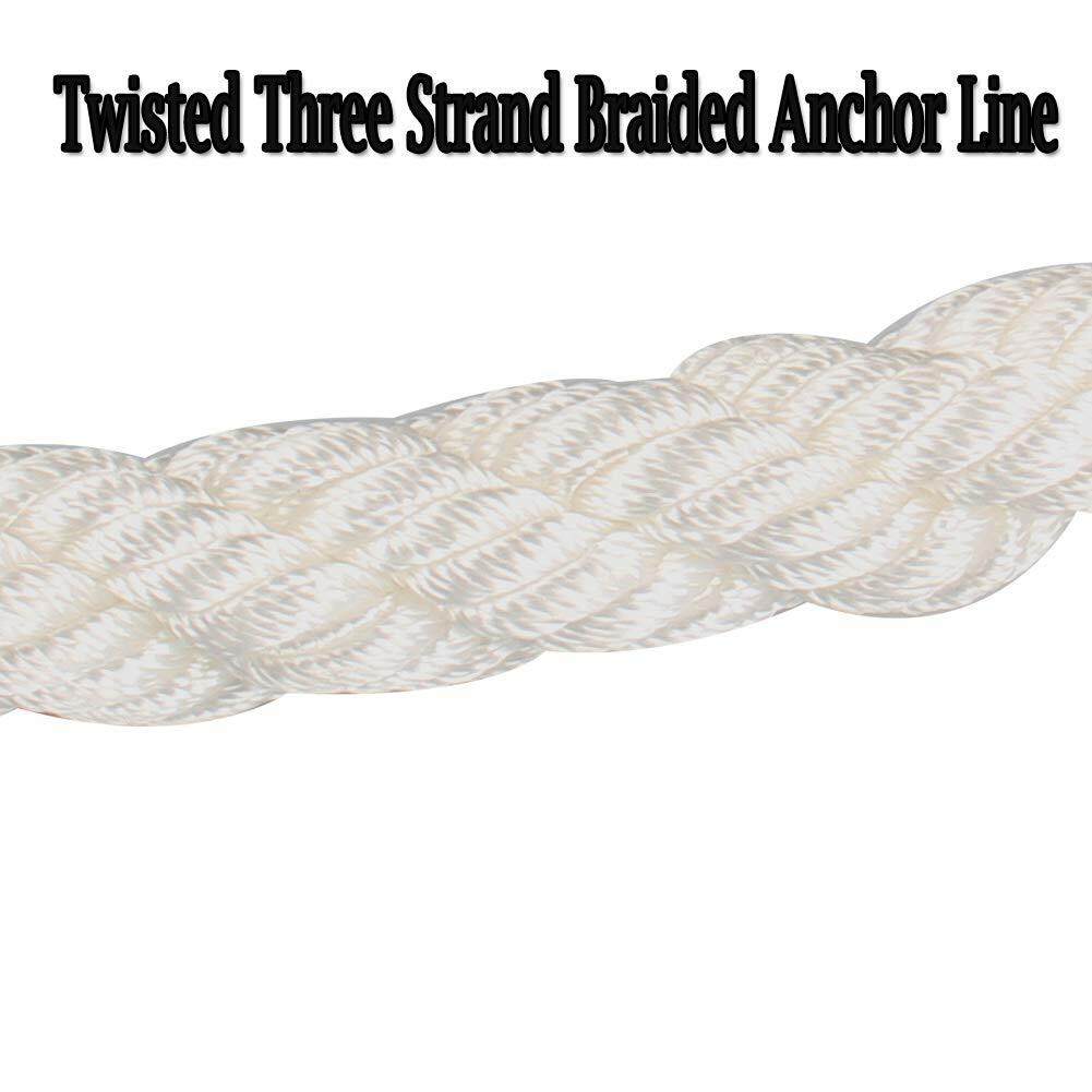 [3/4inch, 200ft] Polypropylene Rope 3 Strand Twisted Anchor Line, Anchor Rope US