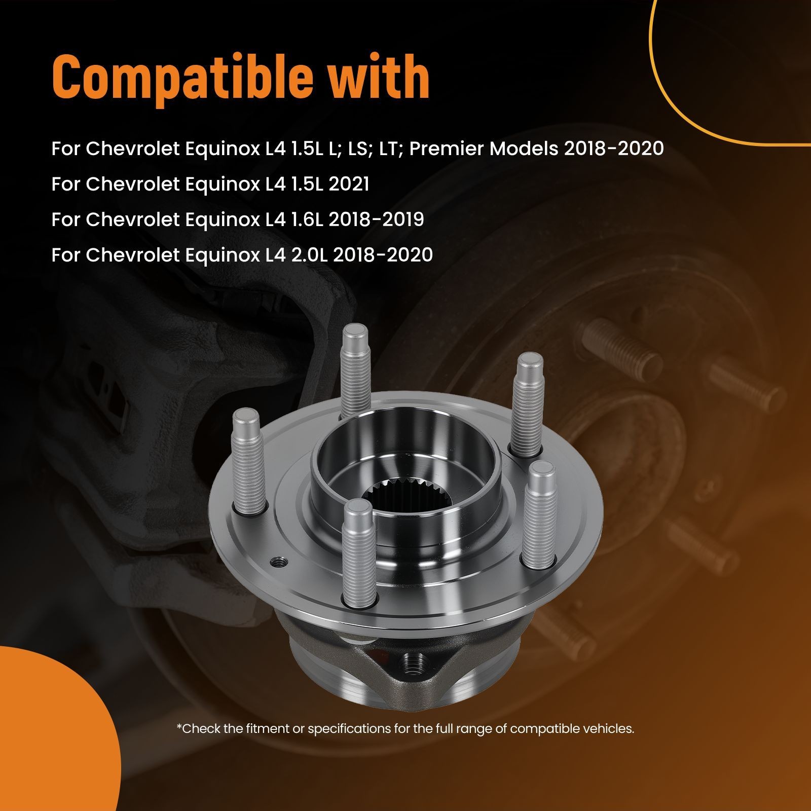 1pc Front Wheel Bearing Hub Assembly for GMC Terrain SLE SLT 2018-2022