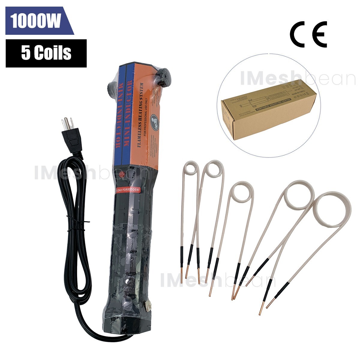 1000W Magnetic Induction Heater Kit Tool for Automotive Flameless Heat+5 Coils