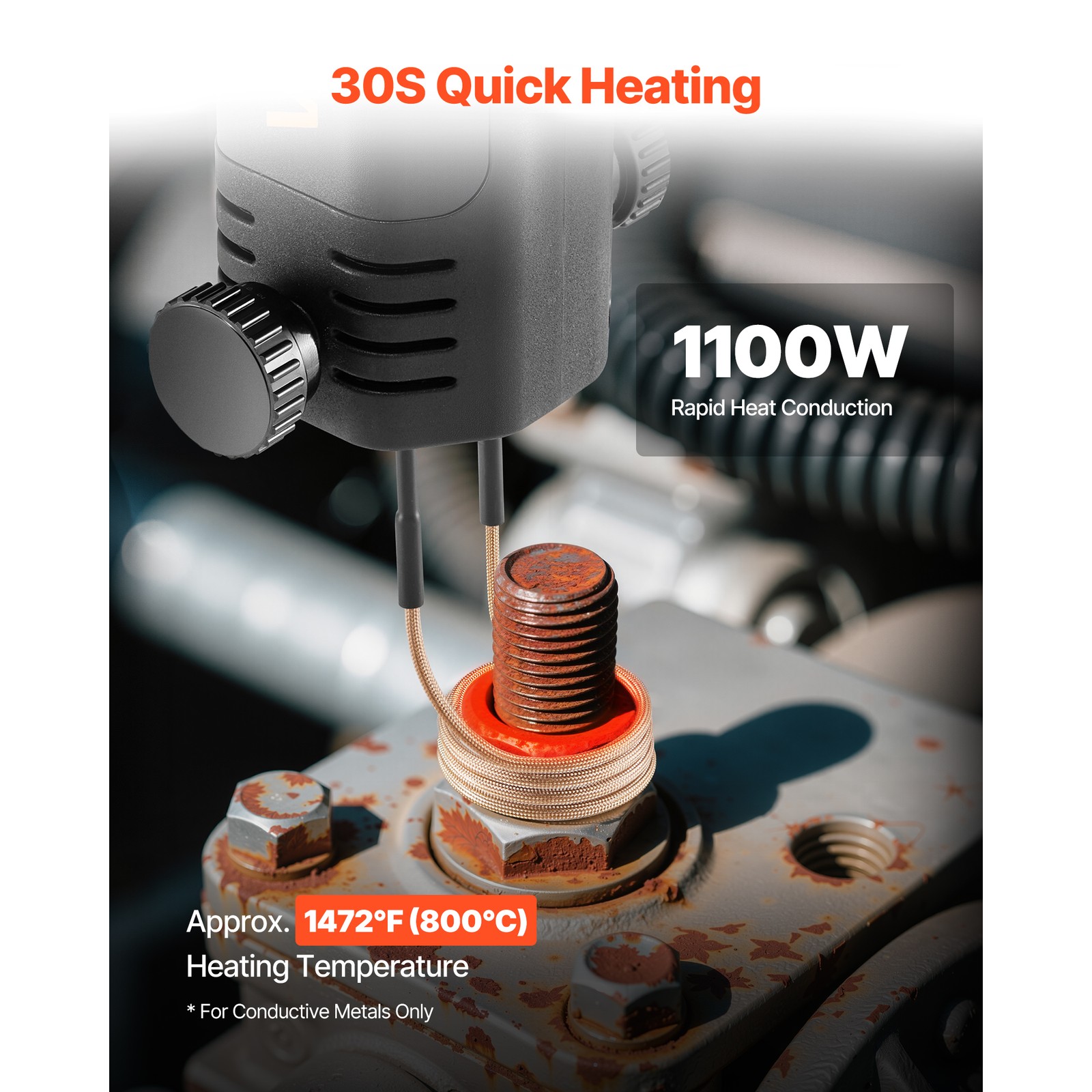 Uimoso Induction Heating Tool Kit for Rusted Bolt and Screw Removal, 1100W 110V