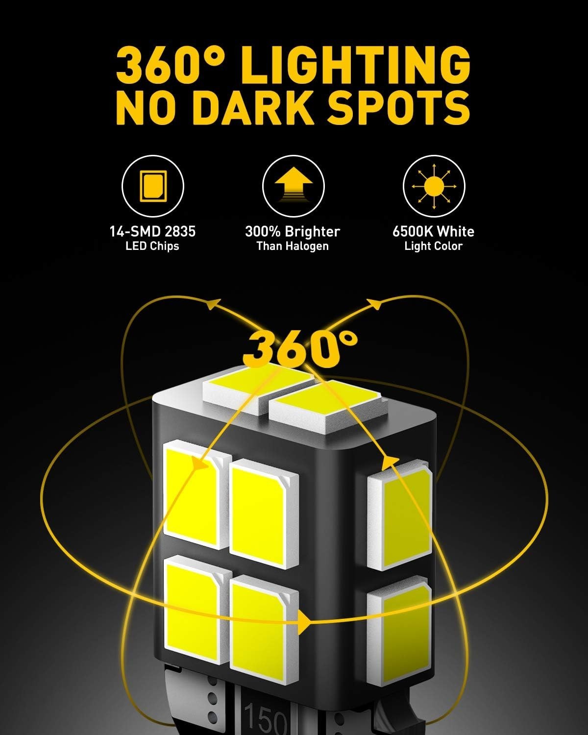 Long-Lasting 50,000 Hours 194 LED Bulbs – White Light for Diverse Applications