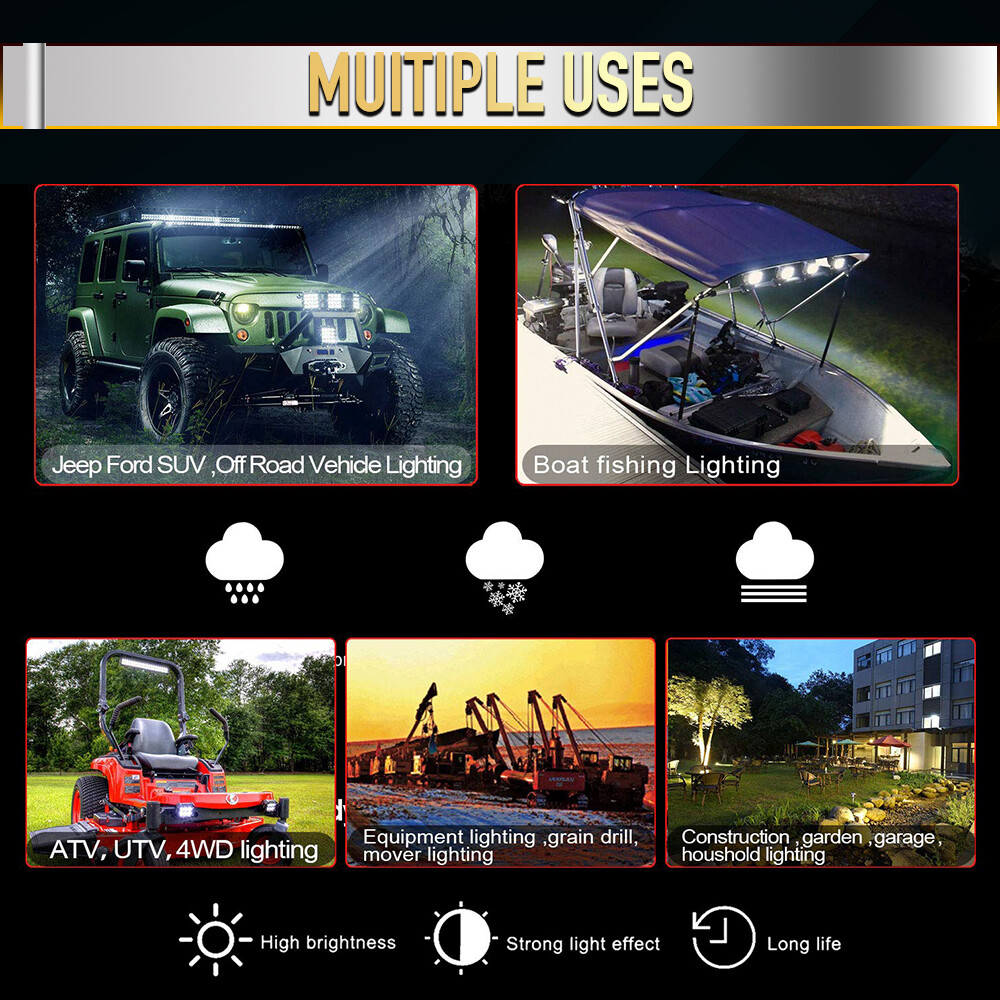 14″20″26″32″52″ Dual Row LED Light Bar DRL Spot Flood for UTV ATV Truck UTE Boat
