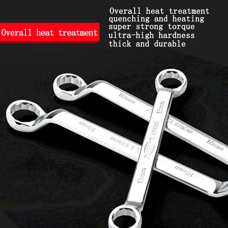 Premium Chrome Vanadium steel Tools 75-Degree Deep Offset Double Box End Wrench