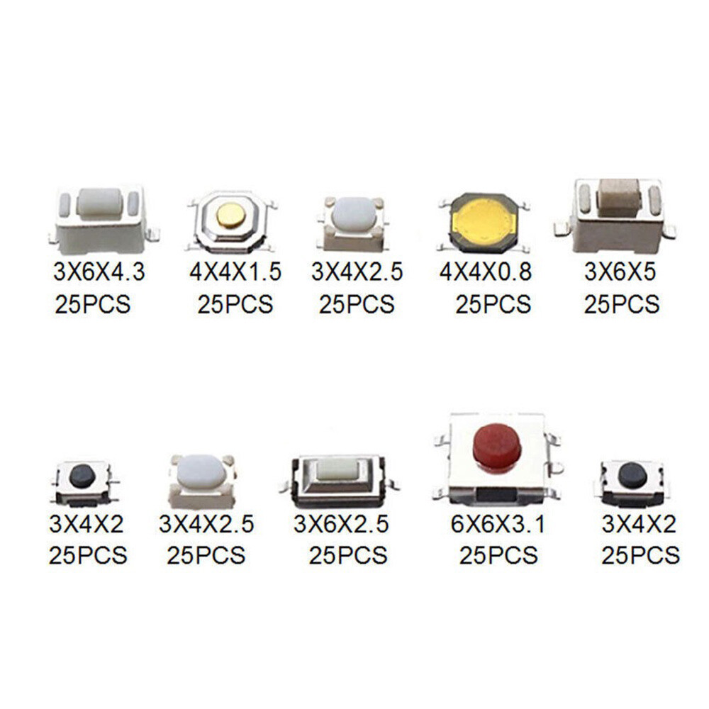 250pcs Car Micro Switches for Mini Remote Key Fob Push Button Repair Kits Tools