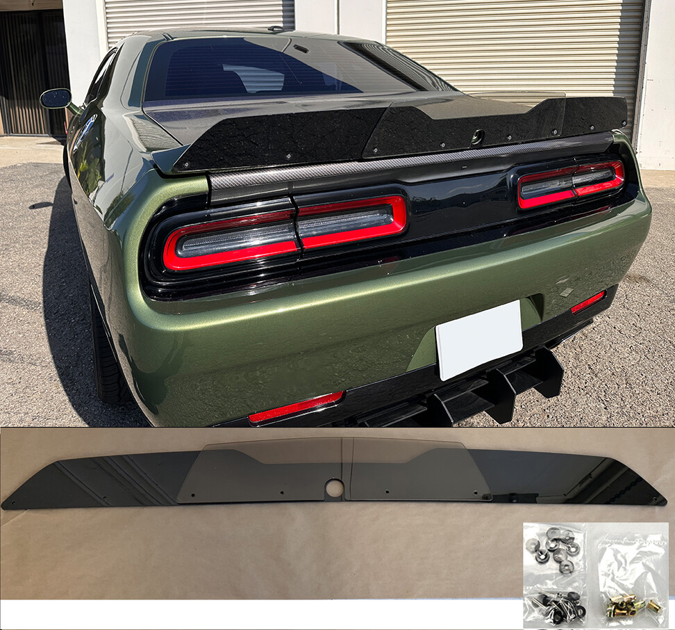 2 Piece Trunk Decklid Spoiler Gurney Flap Wicker bill For 15-23 Dodge Challenger
