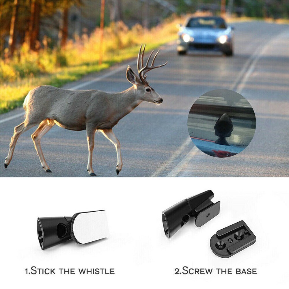 4pcs Ultrasonic Car Deer Whistle Animal Repeller Auto Safety Fits All Vehicles