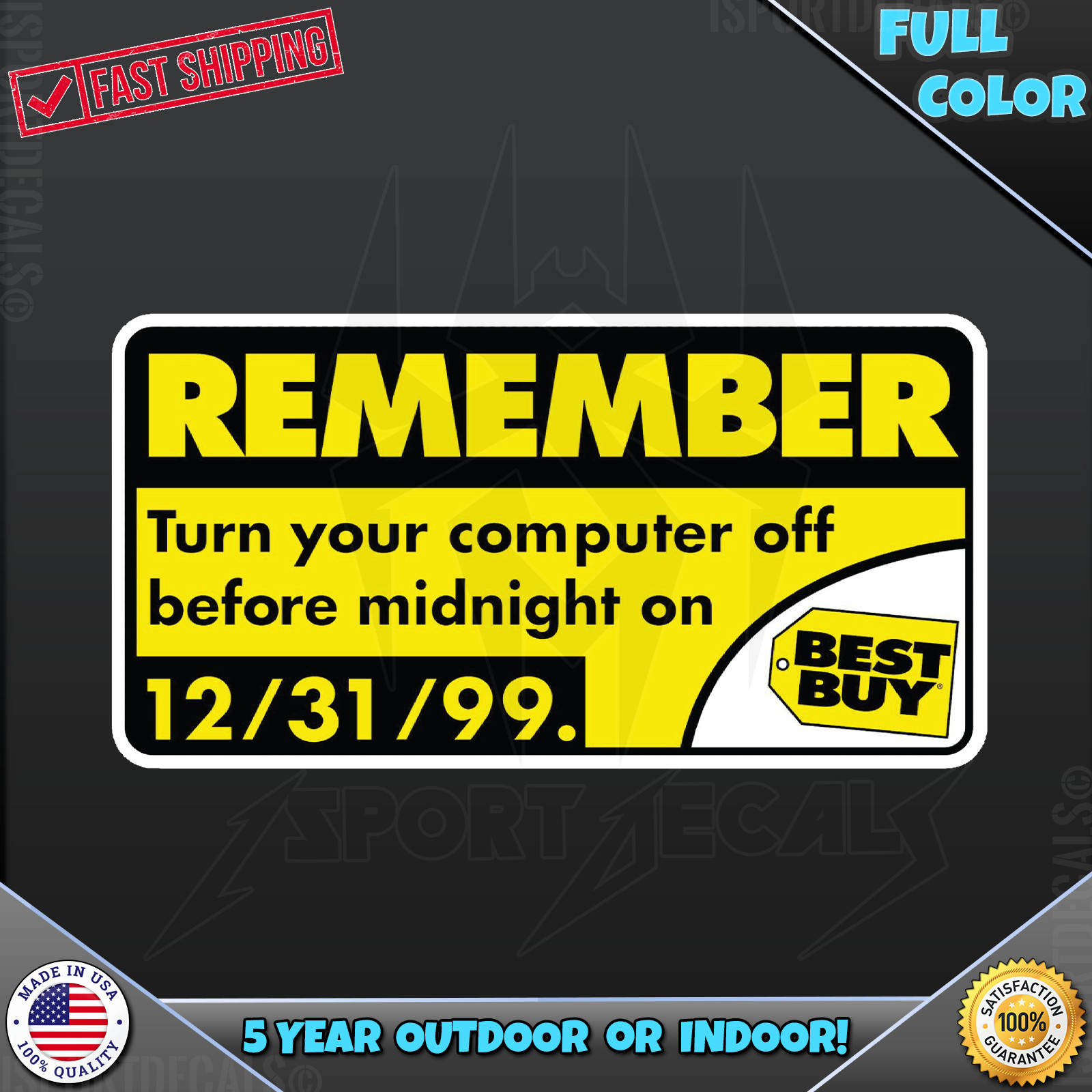 Y2K REMEMBER Turn Your Computer Off Best Buy Retro Vinyl Decal Sticker 301