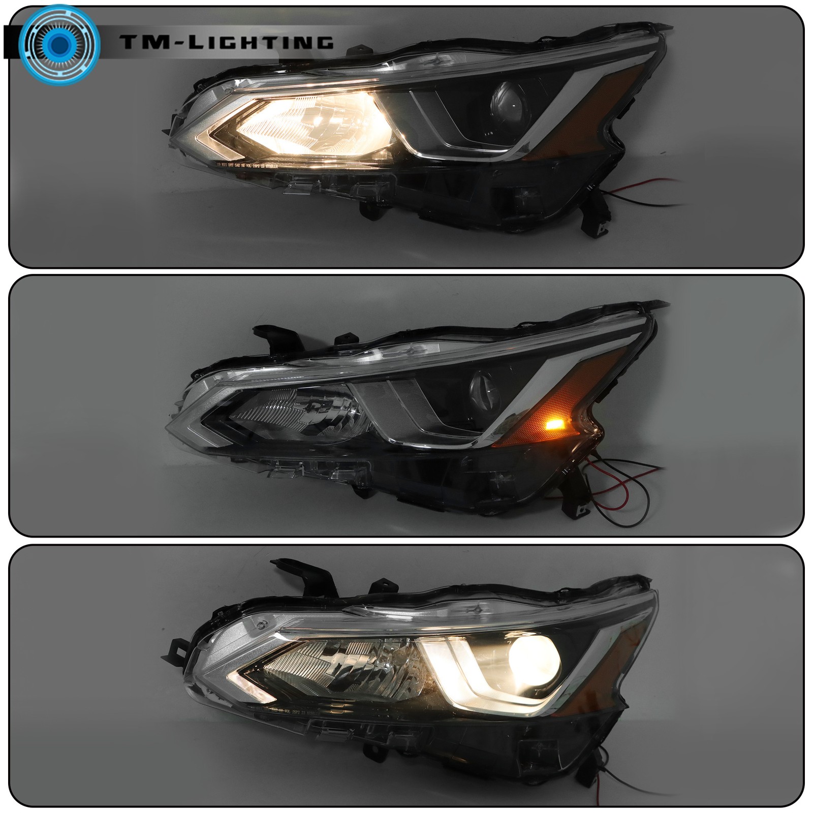 Headlights For 2019 2020 21 Nissan Altima Left+Right Halogen Projector Headlamps