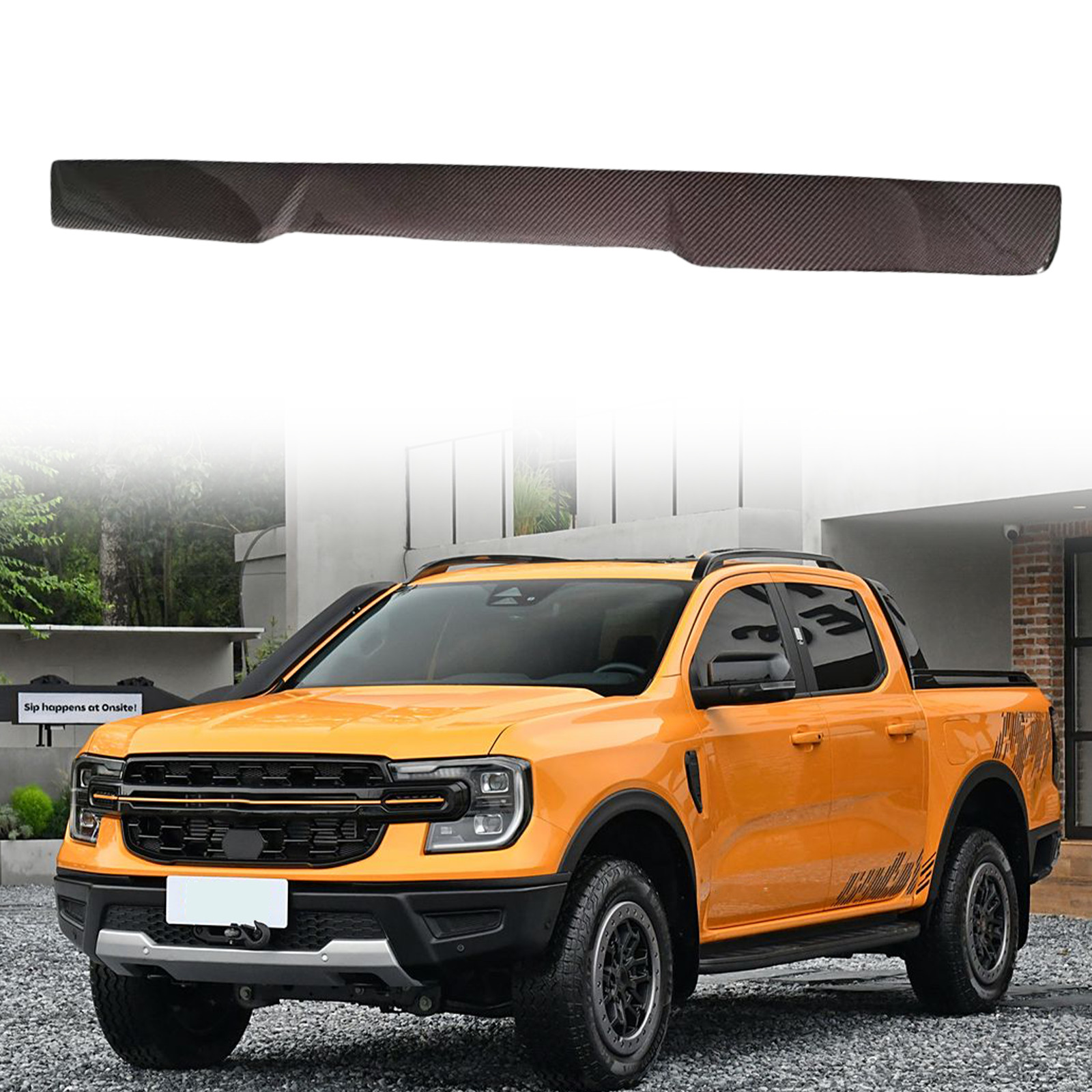 Glossy Black Rear Roof Spoiler Wing Fits for Ford Ranger T9 2023 2024 2025