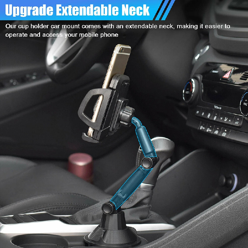 Car Cup Mount Holder Universal 360° Adjustable Phone Lock Stand For Cell Phone