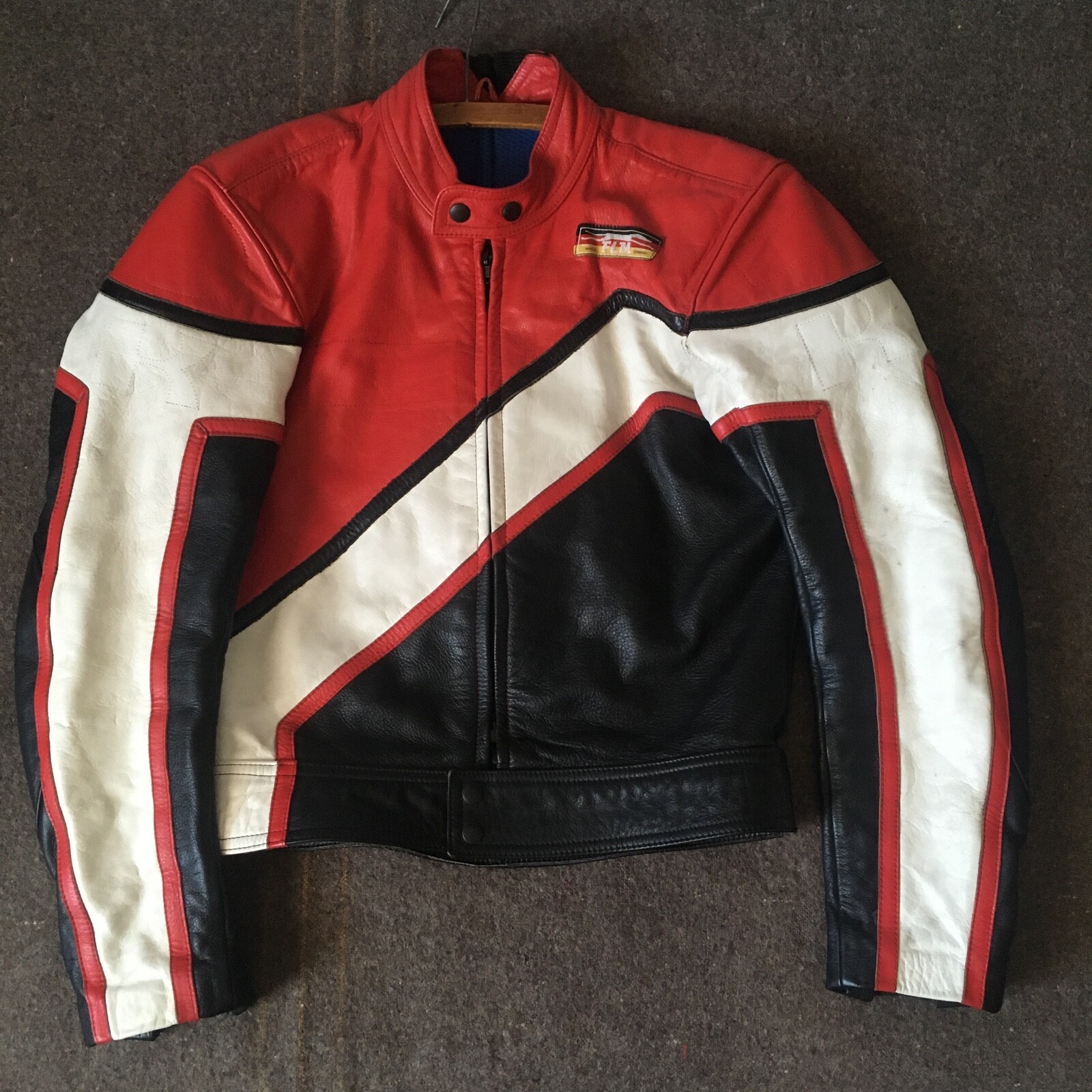 vintage 70’s german FLM greyhound leathers CAFE RACER MOTORCYCLE JACKET 44*