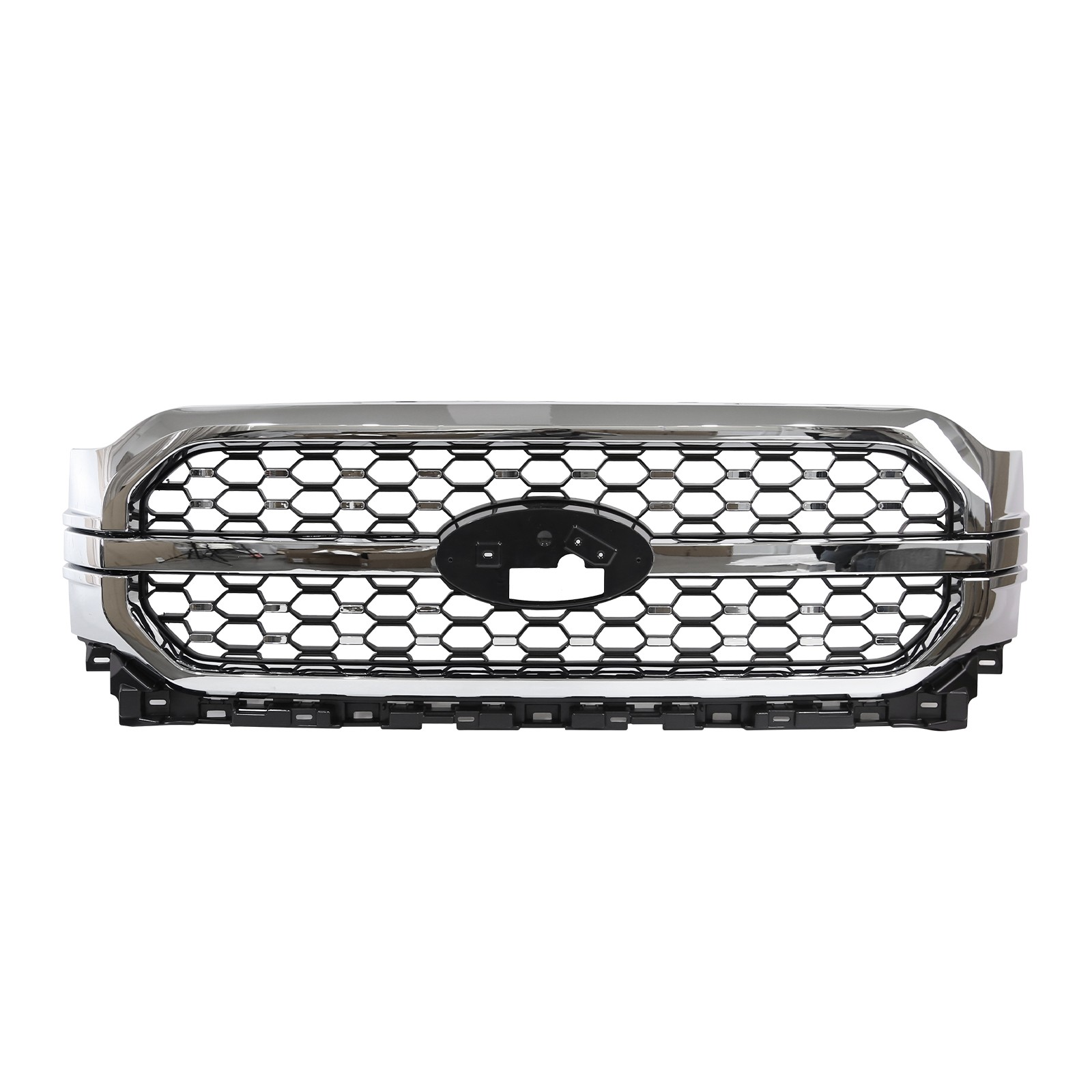Front Upper Grille Grill Chrome Platinum For Ford F-150 2021 2022 2023 FO1200678