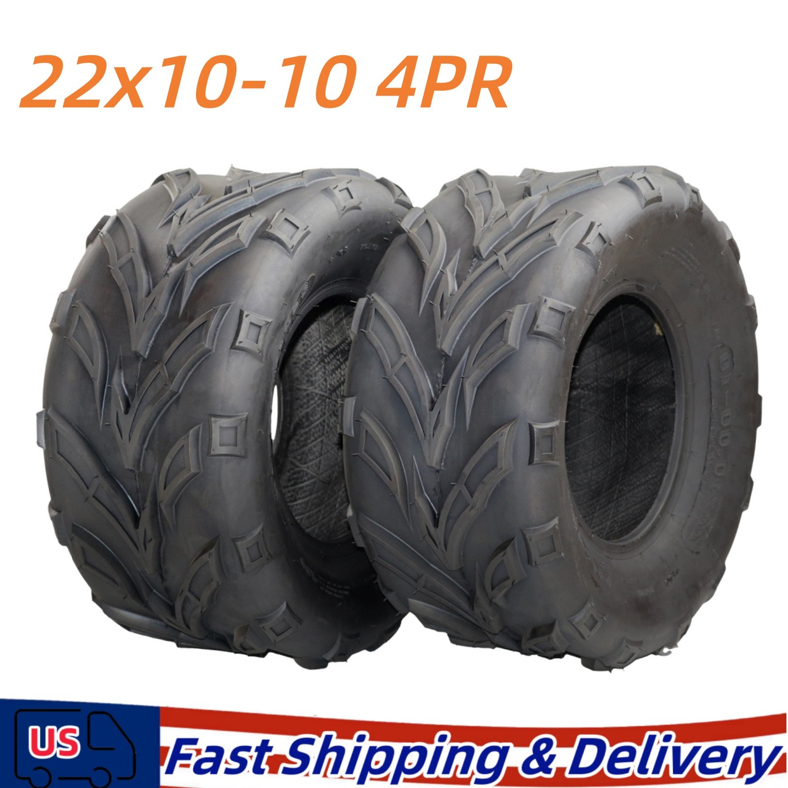 2PCS 22×10-10 UTV ATV Tires 22x10x10 22×10.00-10 4PR 22 10 10 All Terrain Tires
