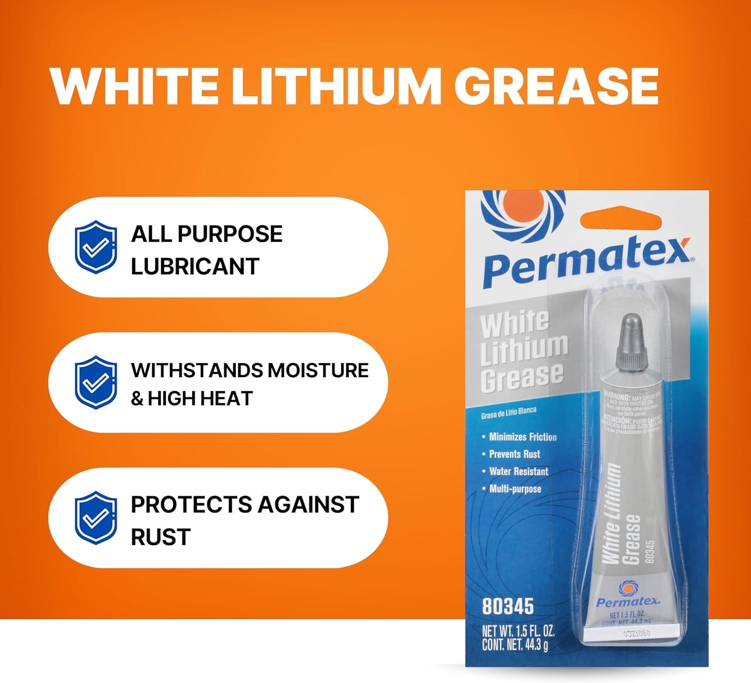 All-Purpose 1.5 oz. White Lithium Grease for Metal & Plastic Applications