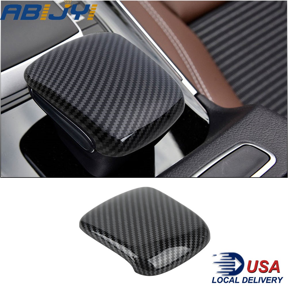 Gear Shift Knob Head Cover Trim Carbon Fiber ABS For 2020-2022 Mercedes-Benz GLB