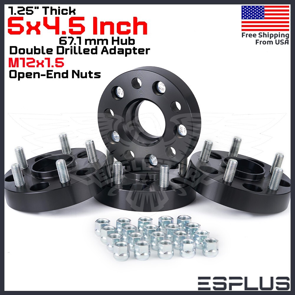 4x 1.25″ 5×4.5″ 67.1mm Hub Centric Adapter Spacer Fit Kia/Mitsubishi/Ford &More