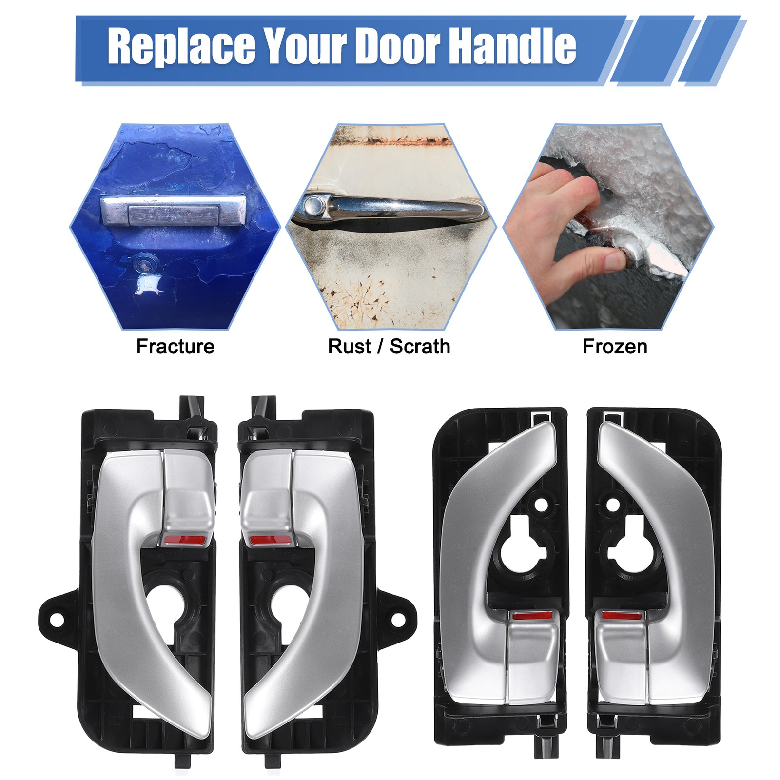1 Set Front Rear Left Right Interior Door Handle for Hyundai Sonata 2005-2008