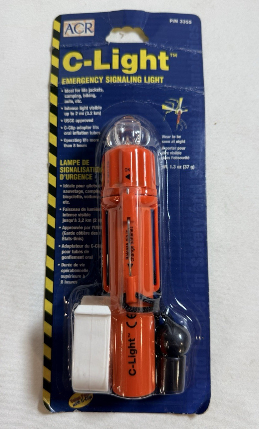 *1 ACR C-LIGHT/ INFLATBLE VEST SIGNALING EMERGENCY RESCUE LT W/CLIP USCG