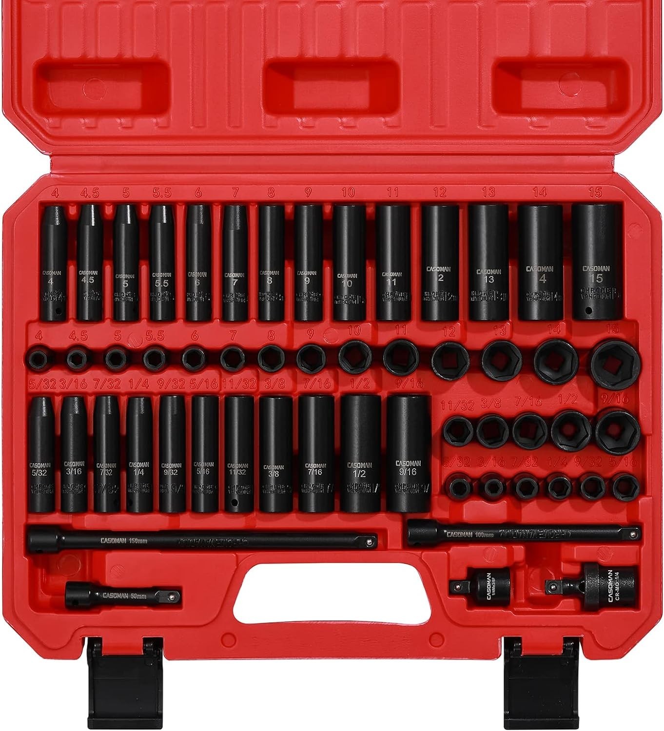 55PCS 1/4-Inch Drive Impact Socket Set, Shallow & Deep, 5/32 Inch – 9/16 Inch…