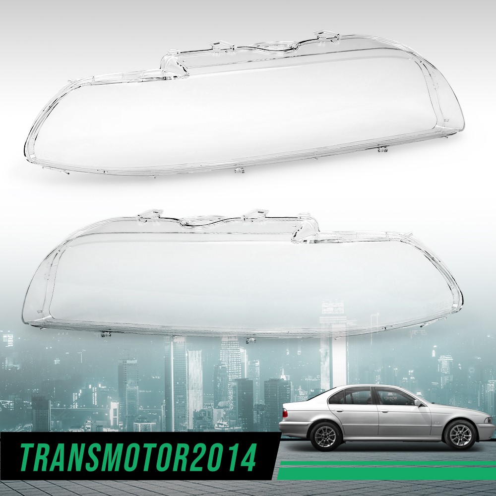 Fits 2000-2003 BMW 5 Series E39 Facelift Clear Headlight Lens Covers Left+Right