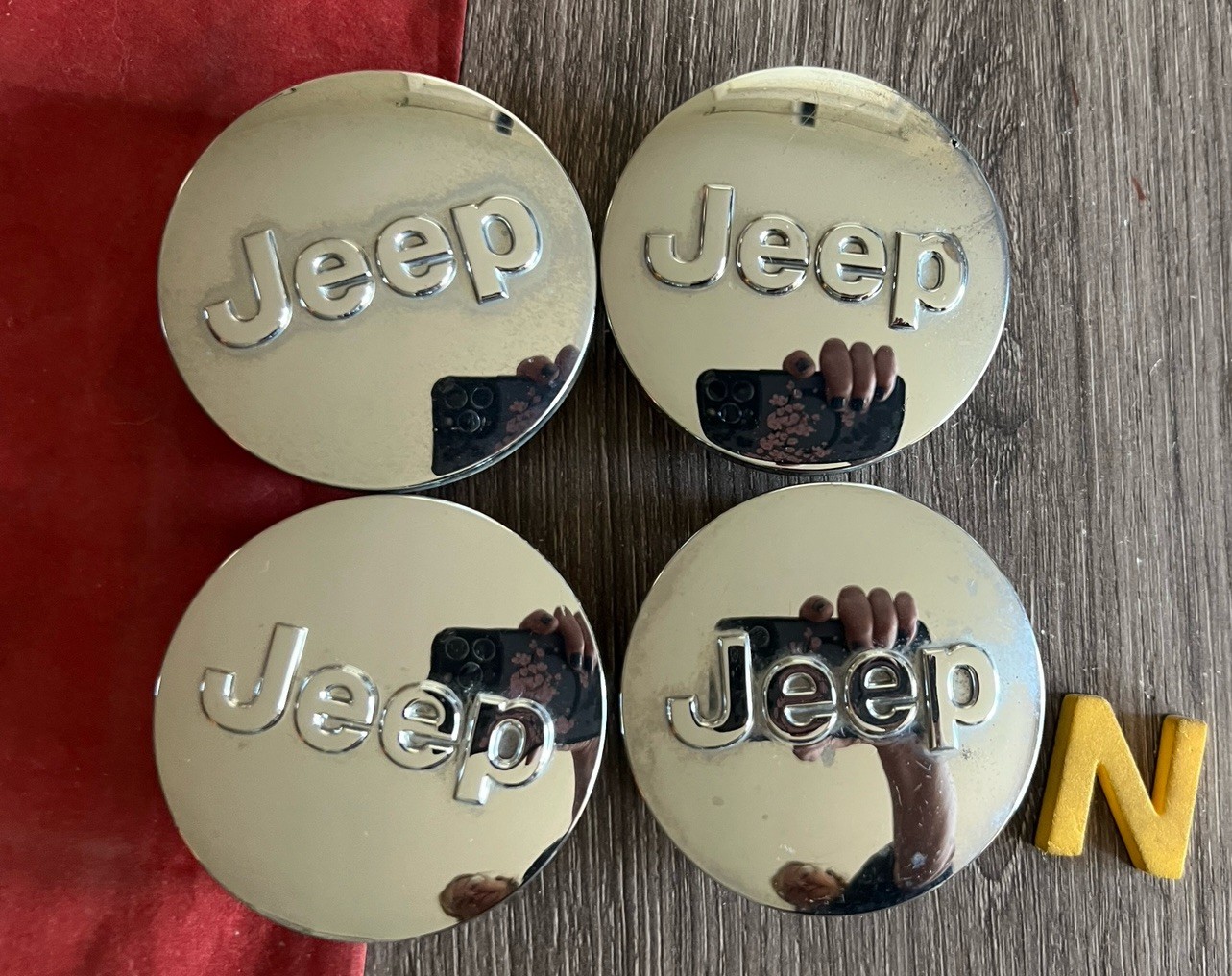 #N (Set 4) 2009-2023 Jeep Chrome Center Caps 2.5″ 1LB77TRMAB 1LB77TRMAC