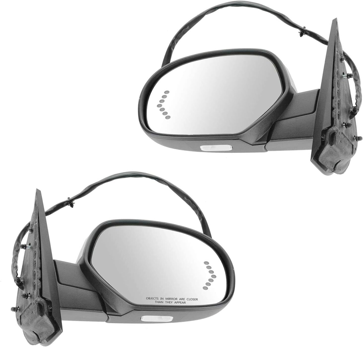 Power Fold Memory Heated Puddle light Arrow Signal Mirrors For 07-14 Chevy GMC