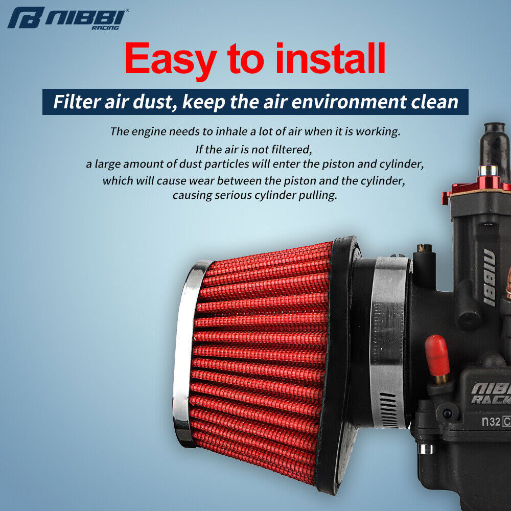 NIBBI 2pcs 55mm Air Filter Pod For Kawasaki Honda Motorcycle 79-82 CB750 CB900
