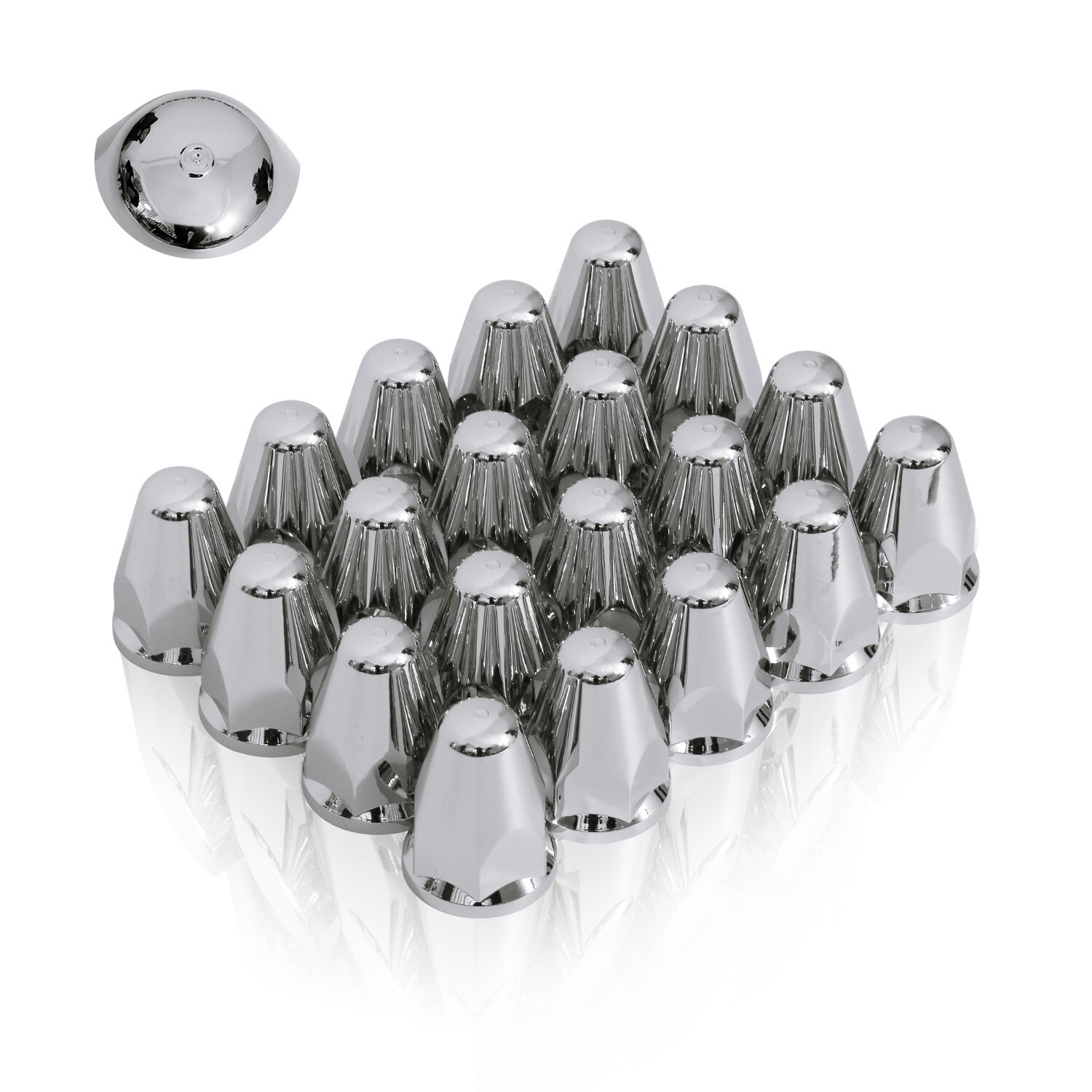 33mm Chrome Lug Nut Cover Push On, ABS Plastic Lug Nut Cap for Semi Truck(20pcs)