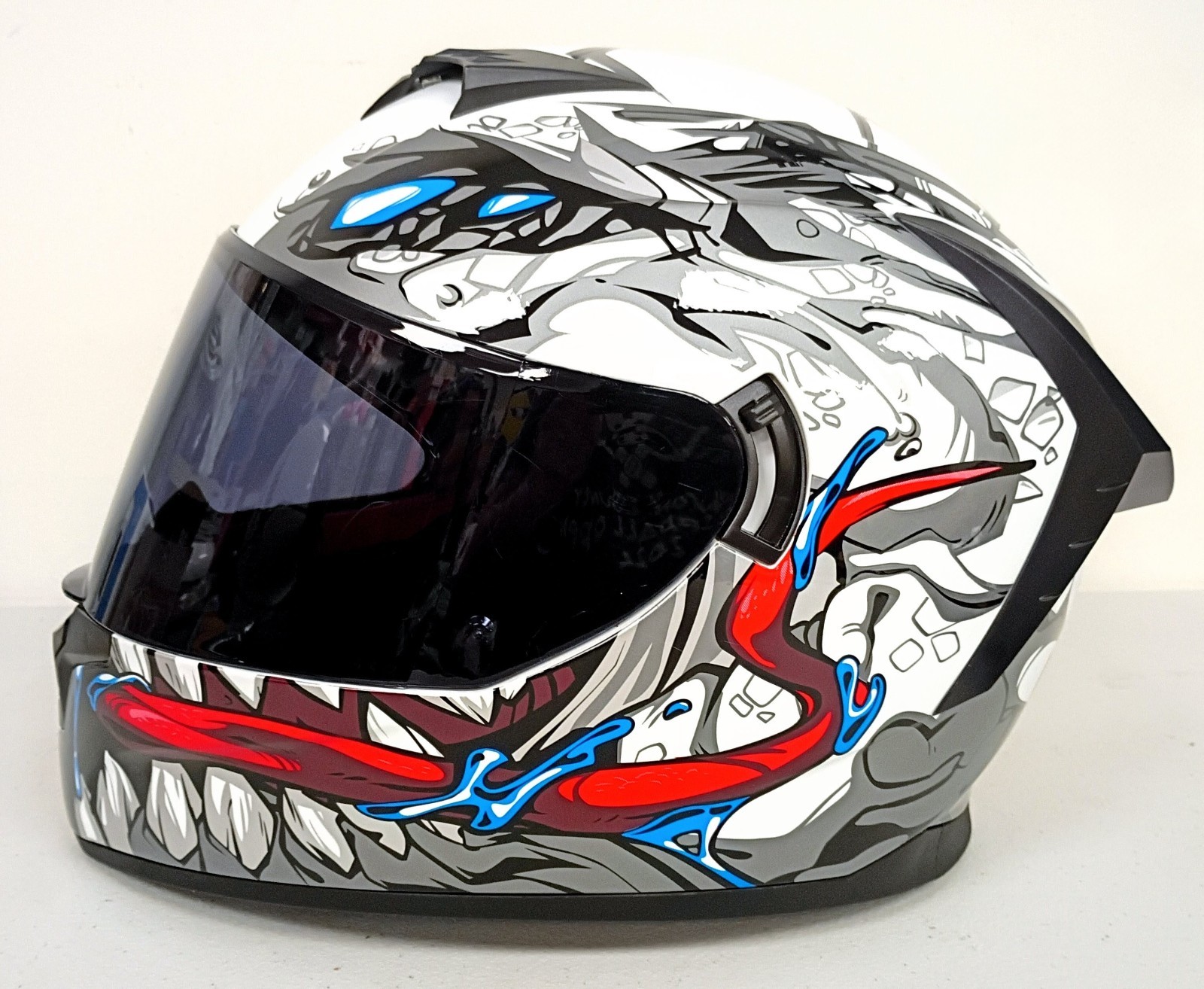MotuoMr Unisex Adult Motorcycle Helmet DOT Approved Motorbike Black Mirror Sz L