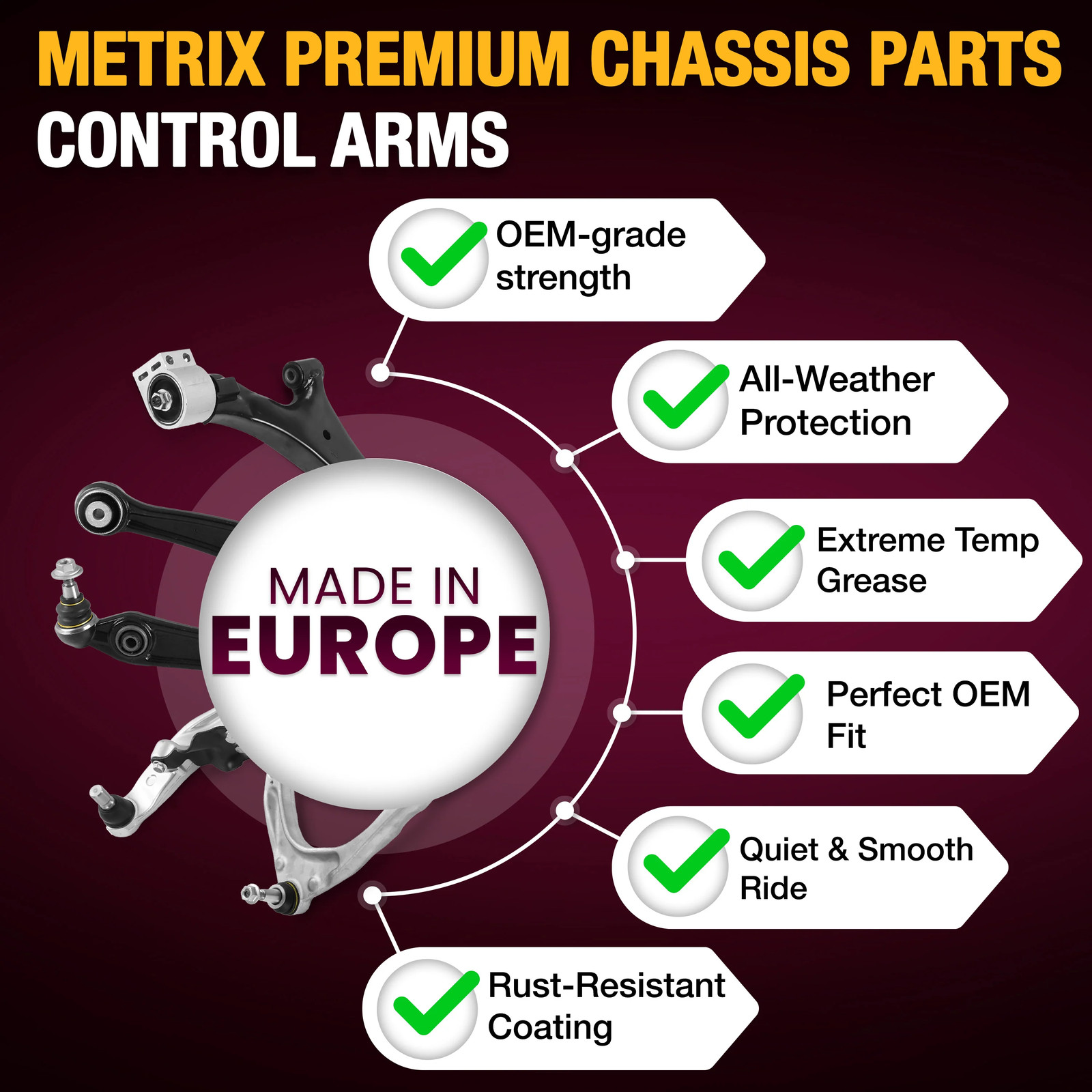 Front Left & Right Lower Control Arm Set for 1996-2004 Acura RL Replacement