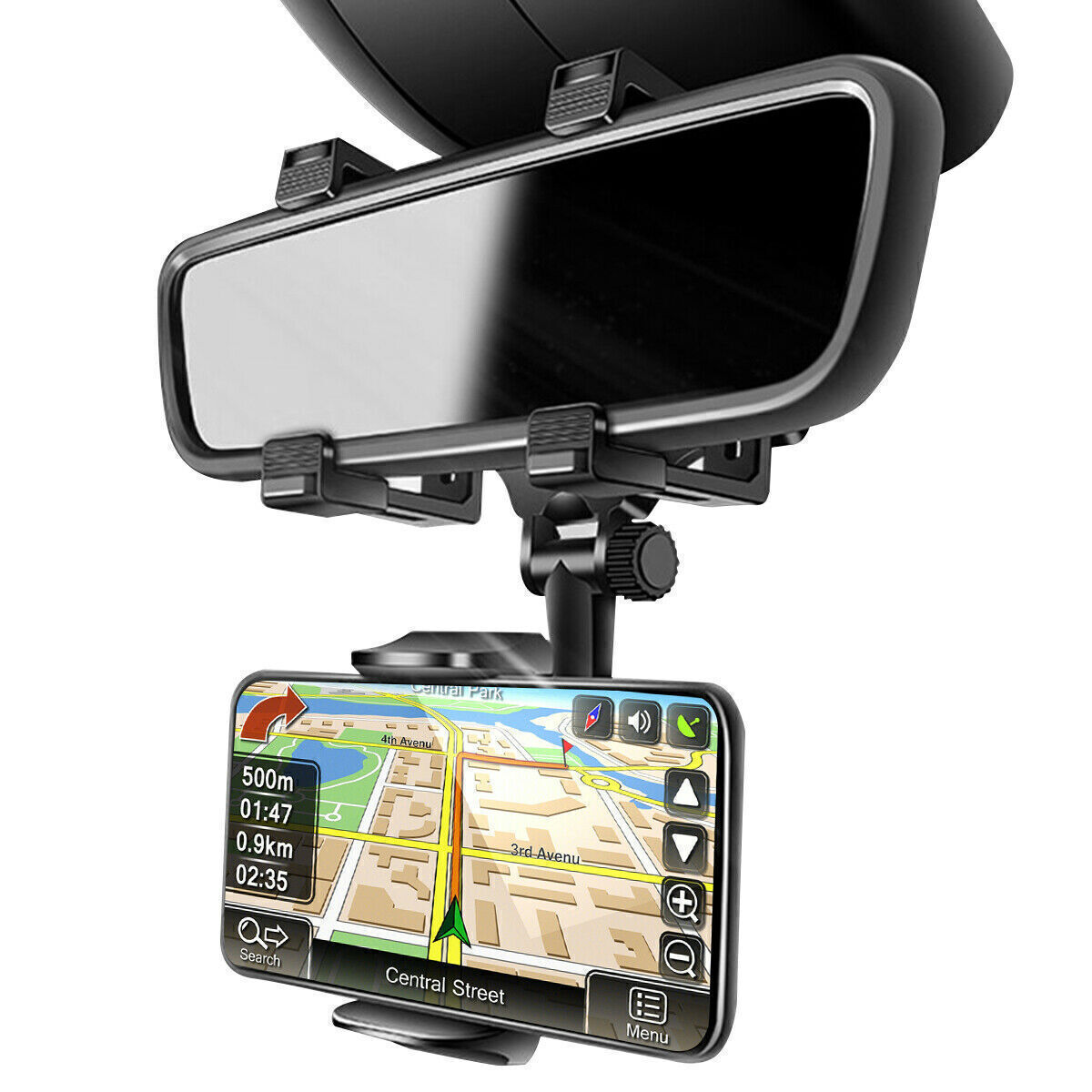 360° Car Rear View Mirror Mount Holder Stand for Apple iPhone Android Phone