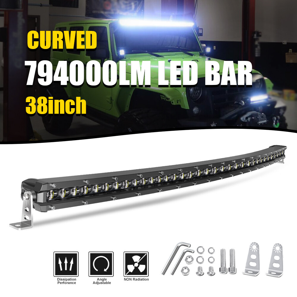 Silm 37 Inch Curved Spot Flood LED Light Bar Offroad 4WD SUV Driving ATV 38″ 36″