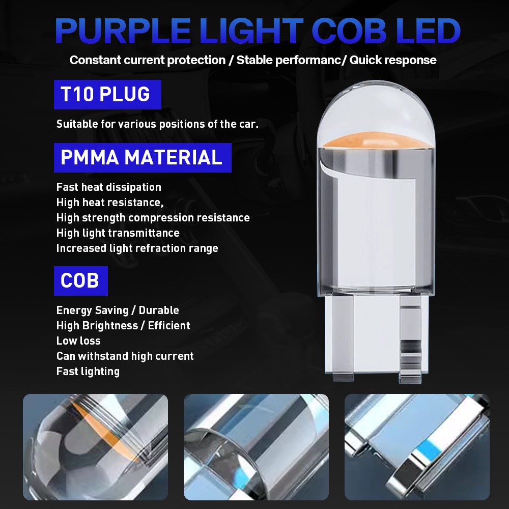 30x LED License Plate Interior Light Bulb T10 194 168 W5W 2825 White 6000K